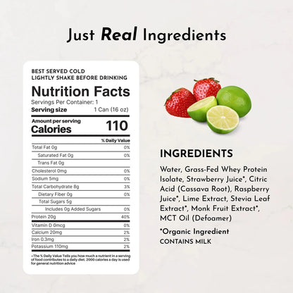 Just Ingredients Strawberry Limeade Clear Protein (12 Pack) - Essentiallydestinyy