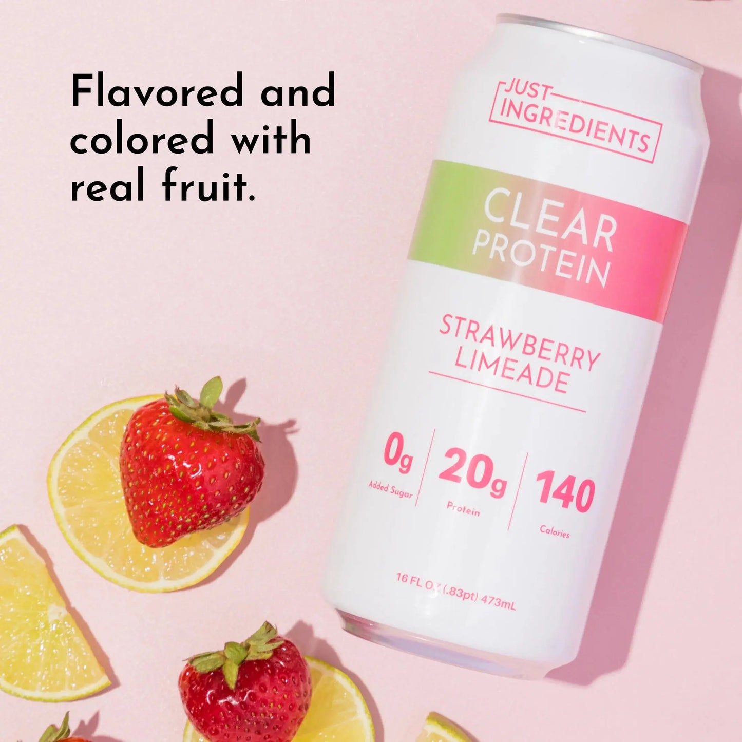 Just Ingredients Strawberry Limeade Clear Protein (12 Pack) - Essentiallydestinyy