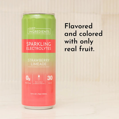 Just Ingredients Strawberry Limeade Sparkling Electrolytes (8 pack) - Essentiallydestinyy
