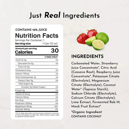 Just Ingredients Strawberry Limeade Sparkling Electrolytes (8 pack) - Essentiallydestinyy