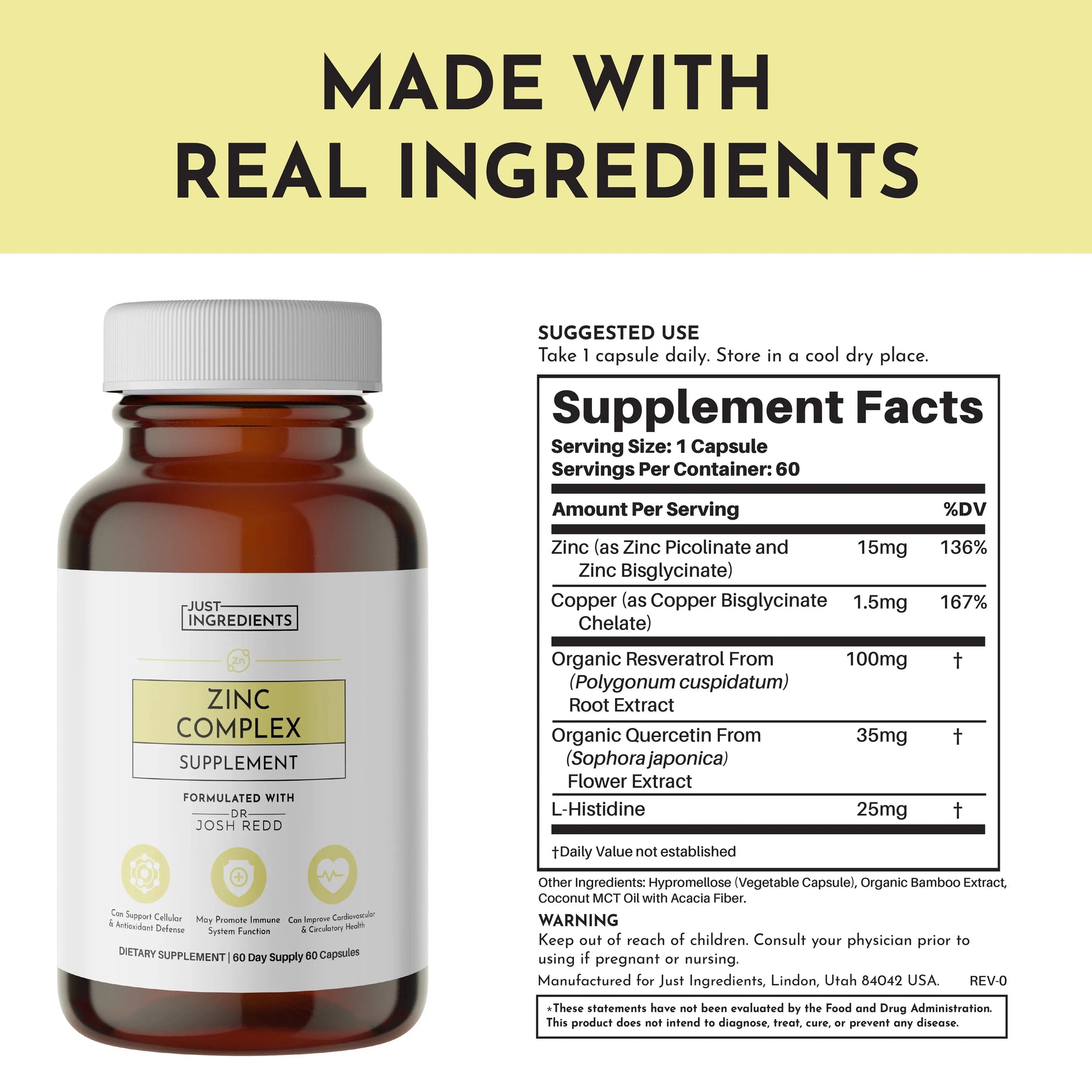 Just Ingredients Zinc Complex - Essentiallydestinyy