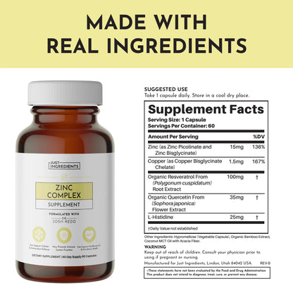 Just Ingredients Zinc Complex - Essentiallydestinyy