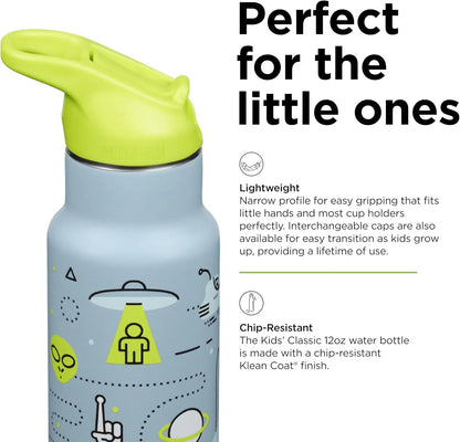 Klean Kanteen | Classic Kid's Insulated Water Bottle with Flip Seal Sport Cap (12oz) - Essentiallydestinyy