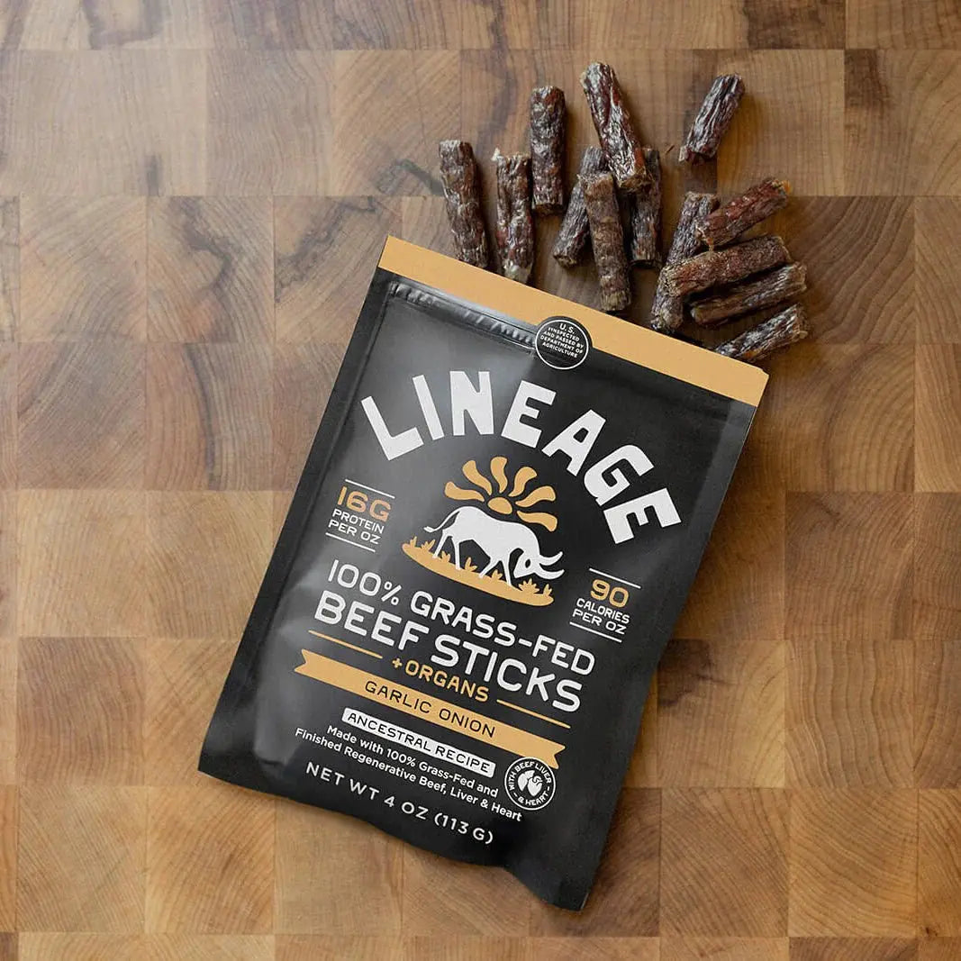 Lineage 100% Grass-Fed Beef Sticks - Essentiallydestinyy