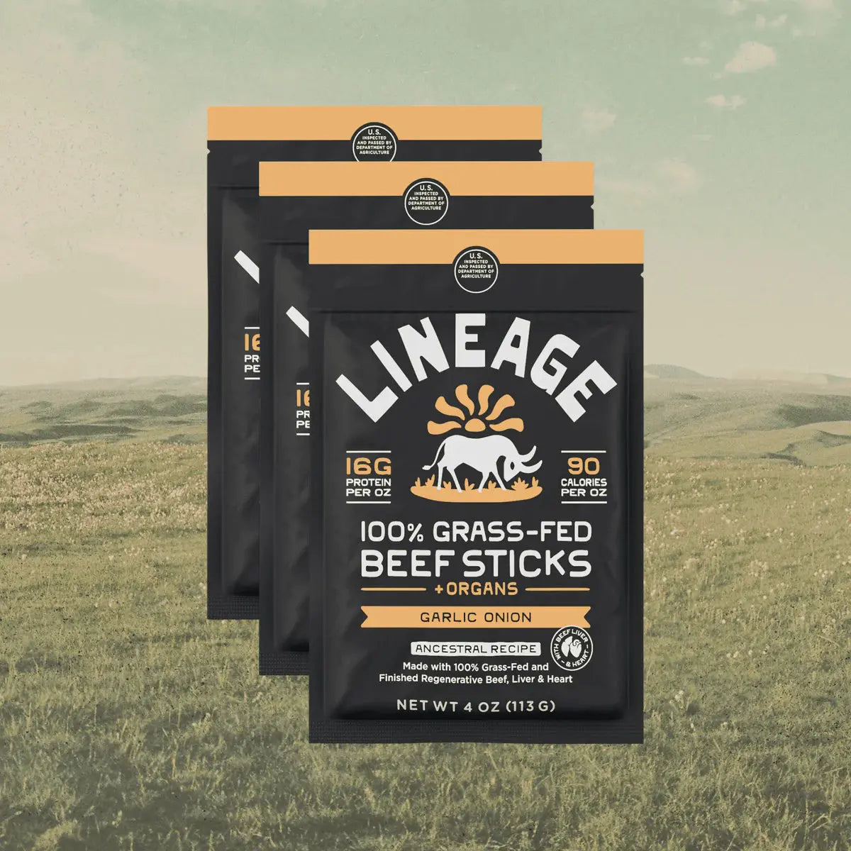 Lineage 100% Grass-Fed Beef Sticks - Essentiallydestinyy