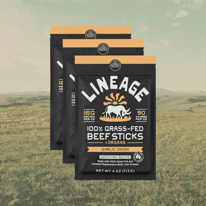 Lineage 100% Grass-Fed Beef Sticks - Essentiallydestinyy