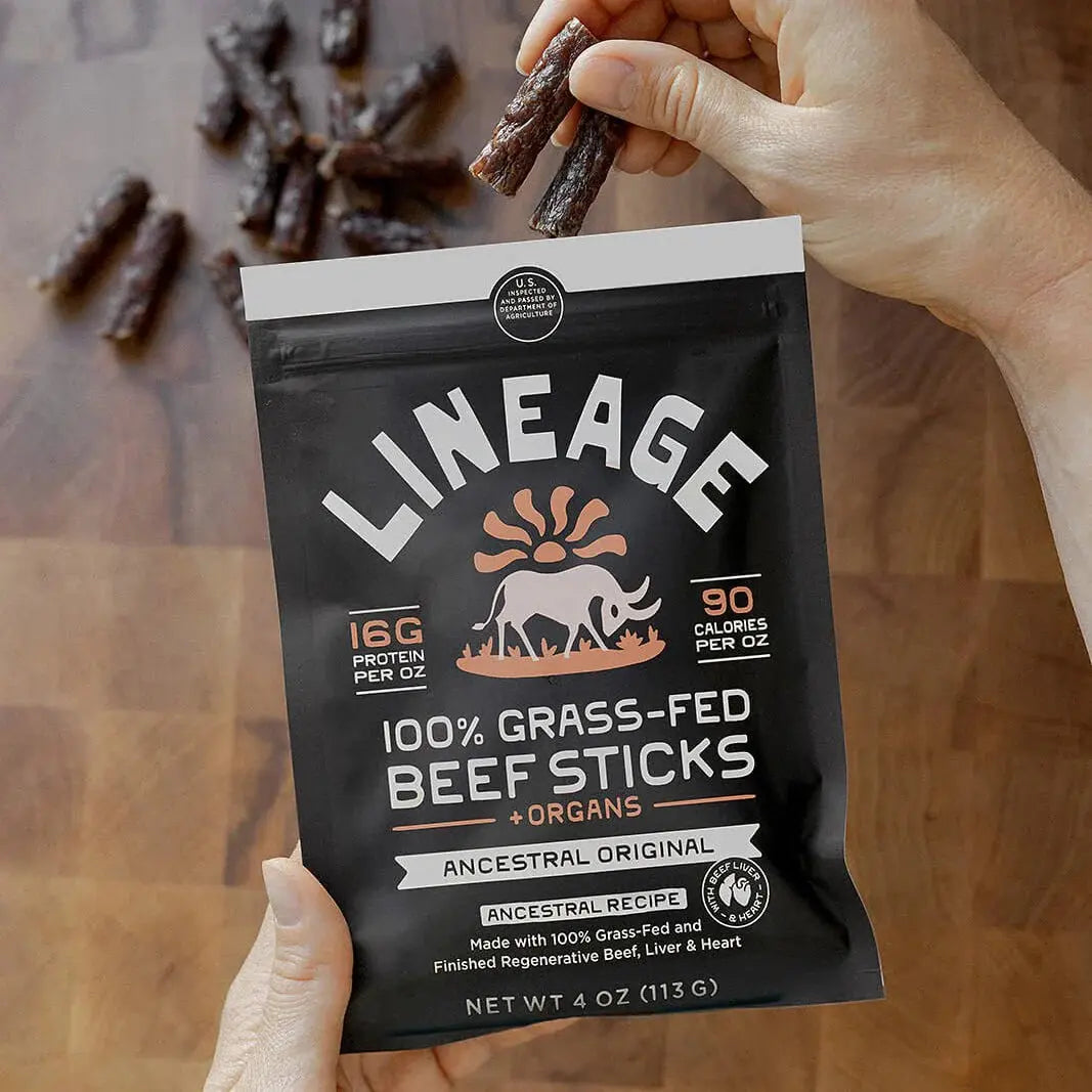 Lineage 100% Grass-Fed Beef Sticks - Essentiallydestinyy