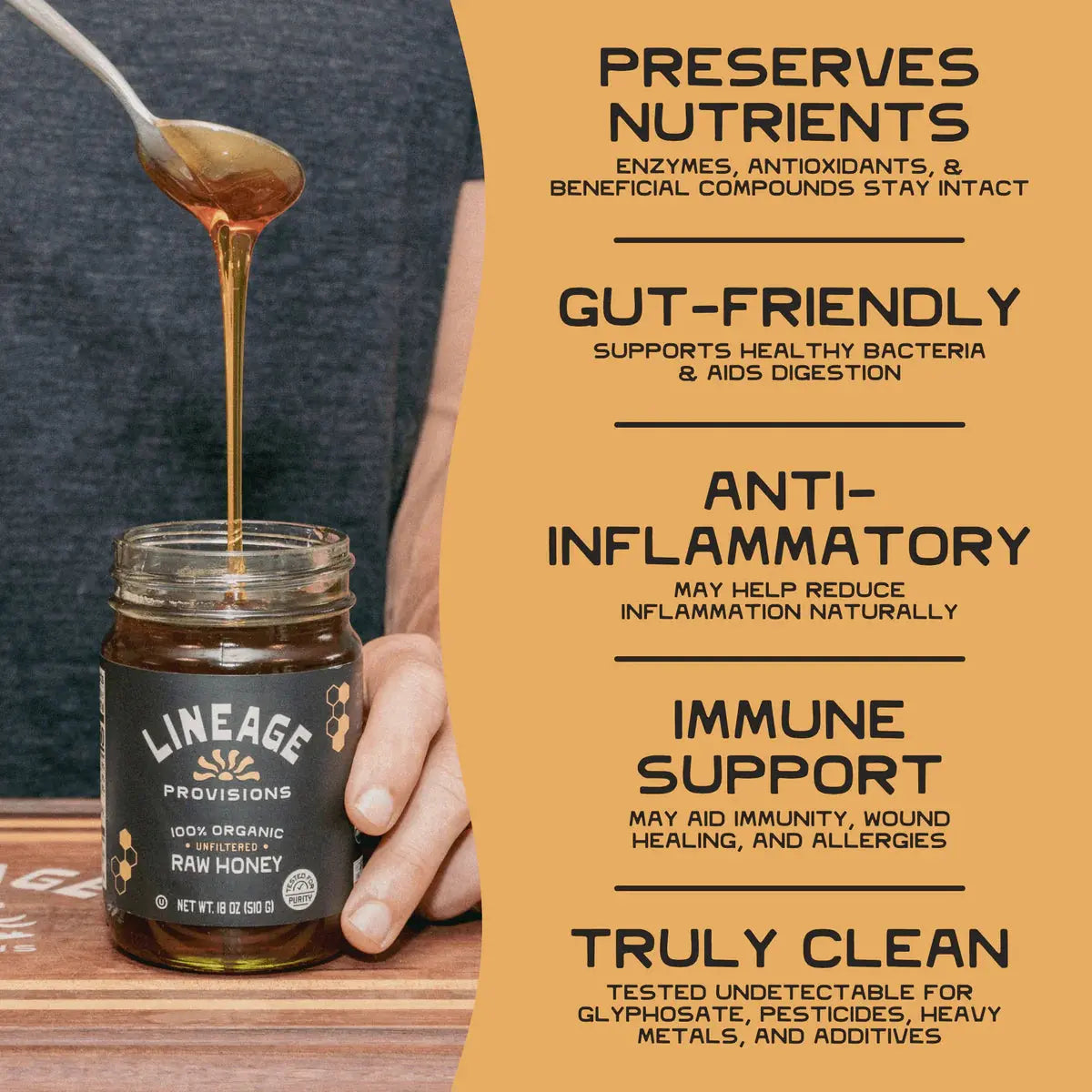 Lineage 100% Organic Raw Honey - Essentiallydestinyy