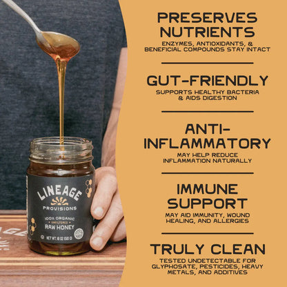 Lineage 100% Organic Raw Honey - Essentiallydestinyy