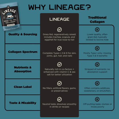 Lineage Grass-Fed Nose-to-Tail Collagen - Essentiallydestinyy