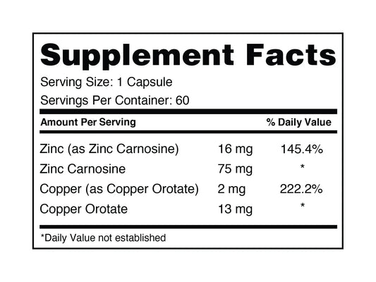 Mitolife | Zinc Carnosine (+Copper) - Essentiallydestinyy