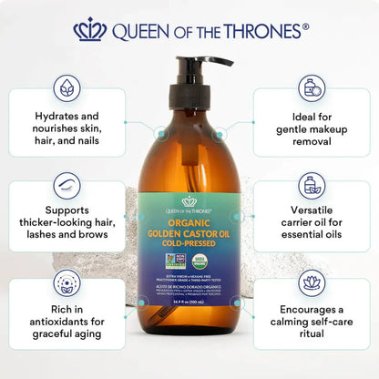 Organic Golden Castor Oil 16.9oz - Essentiallydestinyy