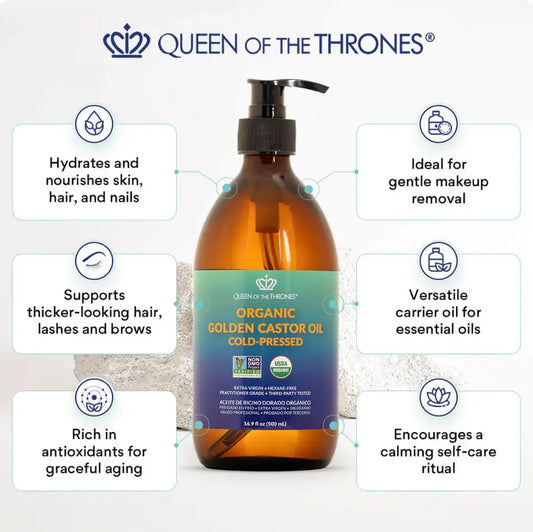 Organic Golden Castor Oil 16.9oz - Essentiallydestinyy