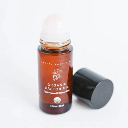 Pretty Farm Girl | Organic Castor Oil Roller with Rose Quartz - Essentiallydestinyy