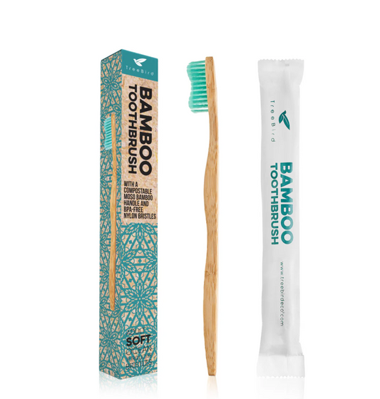 TreeBird Single Bamboo Toothbrush With Soft Bristles (Adult)