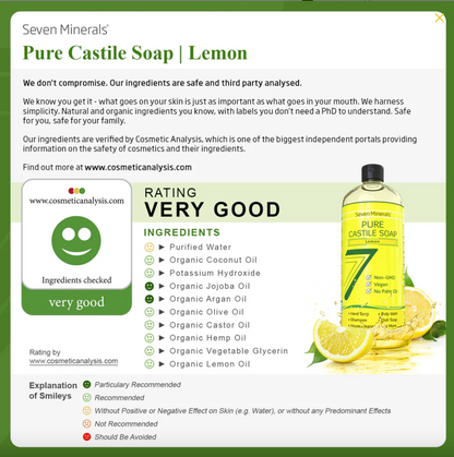 Seven Minerals Castile Soap (Lemon)