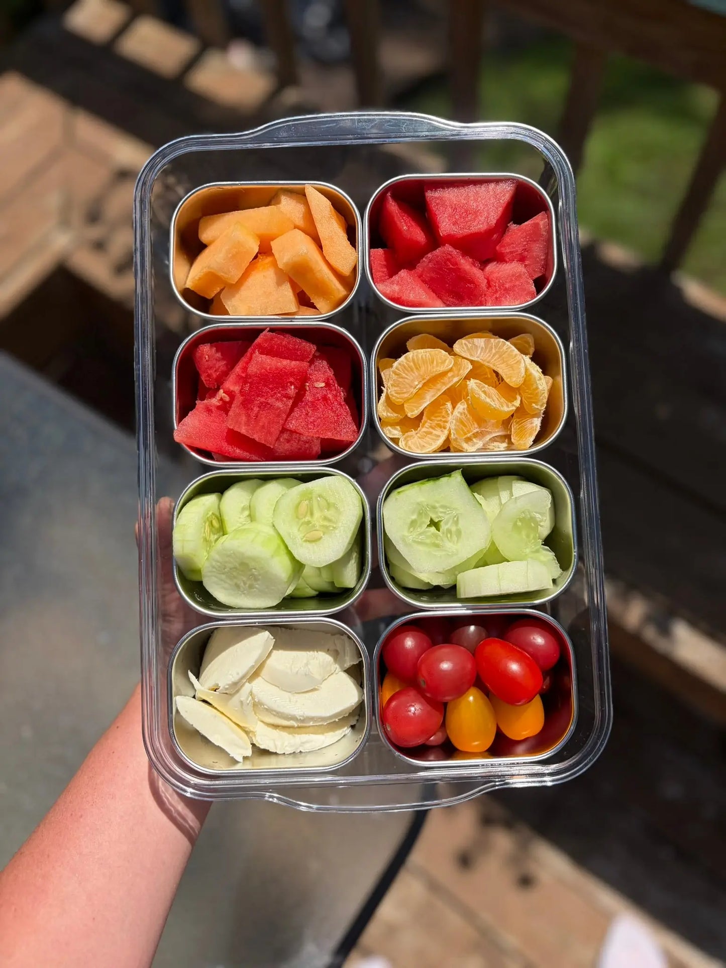 Stainless Steel Snackle Box with Ice Pack + Insulated Bag (8 Compartments) - Essentiallydestinyy
