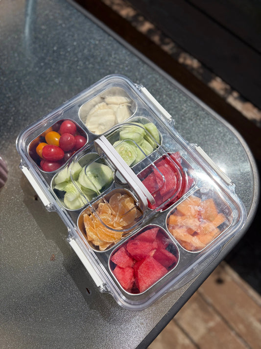 Stainless Steel Snackle Box with Ice Pack + Insulated Bag (8 Compartments) - Essentiallydestinyy