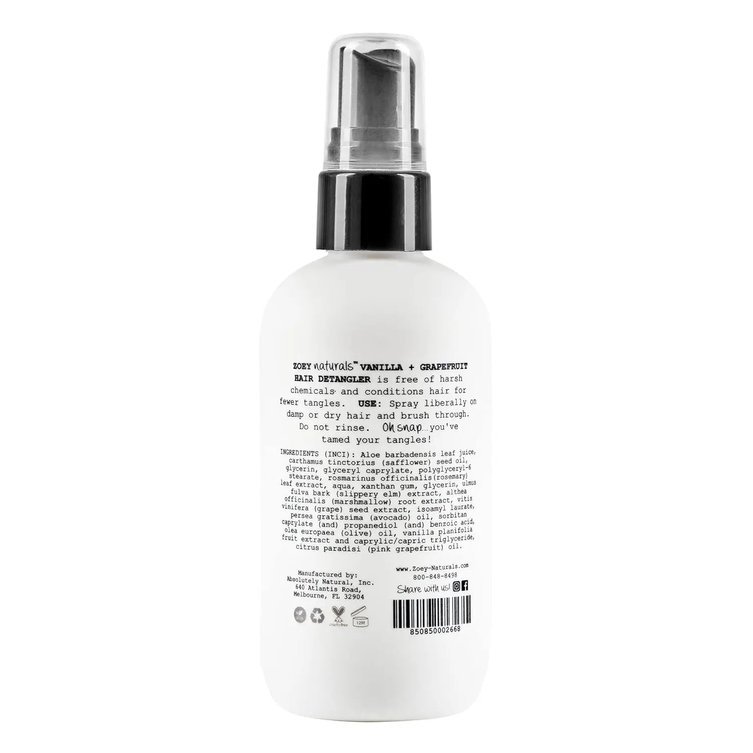 Zoey Naturals - Vanilla Grapefruit Hair Detangler Spray for Kids - Essentiallydestinyy