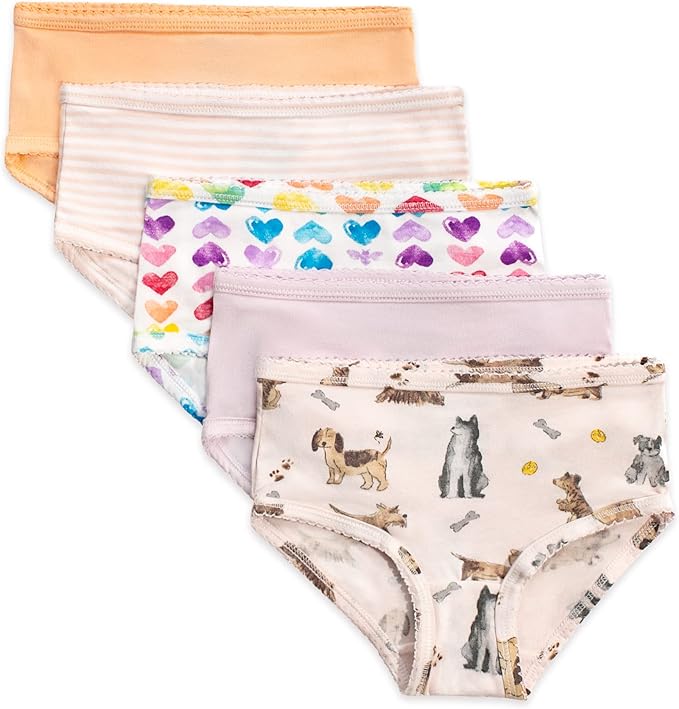 Burts Bees Baby Girls Toddler Underwear (2T-8yrs) 5pack