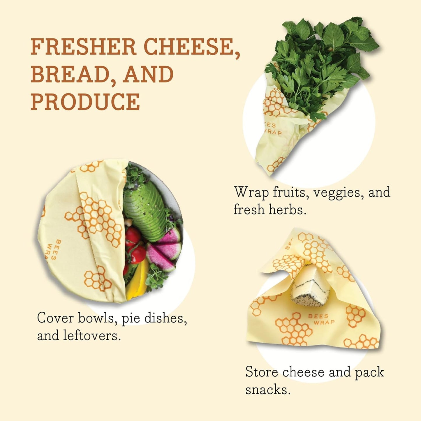 Bee's Wrap Reusable Beeswax Food Wraps